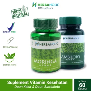 herbaholic.id bundling herba kapsul suplemen vitamin kesehatan ekstrak daun kelor sambiloto