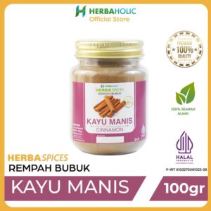 herbaholic.id herbaspice kayu manis cinnamon rempah bubuk 100gr